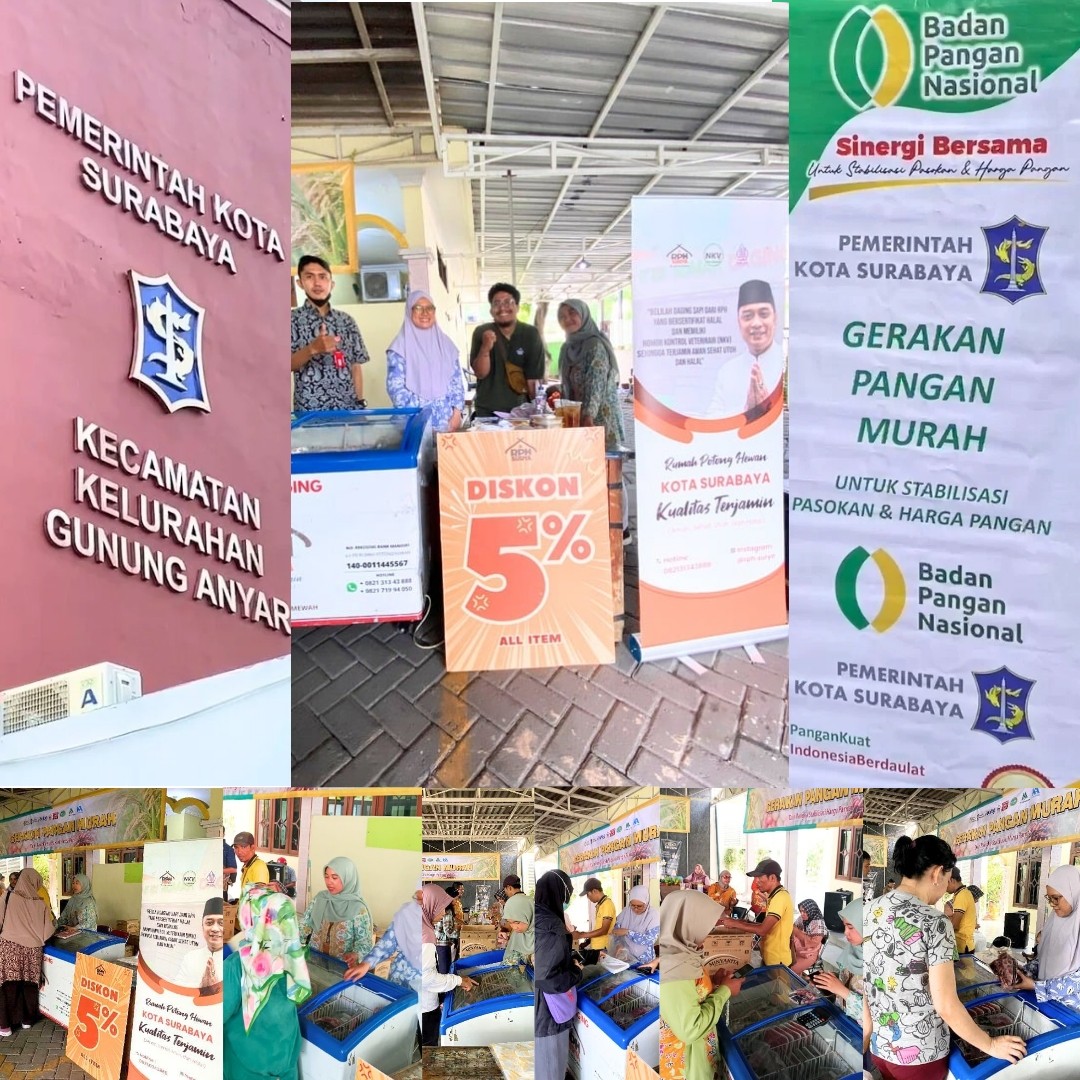 RPH Kota Surabaya hadir di Gerakan Pangan Murah (GPM) kecamatan Gunung Anyar