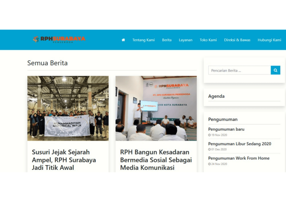 RPH Surabaya Perkuat Tata Kelola Perusahaan Melalui Website Resmi